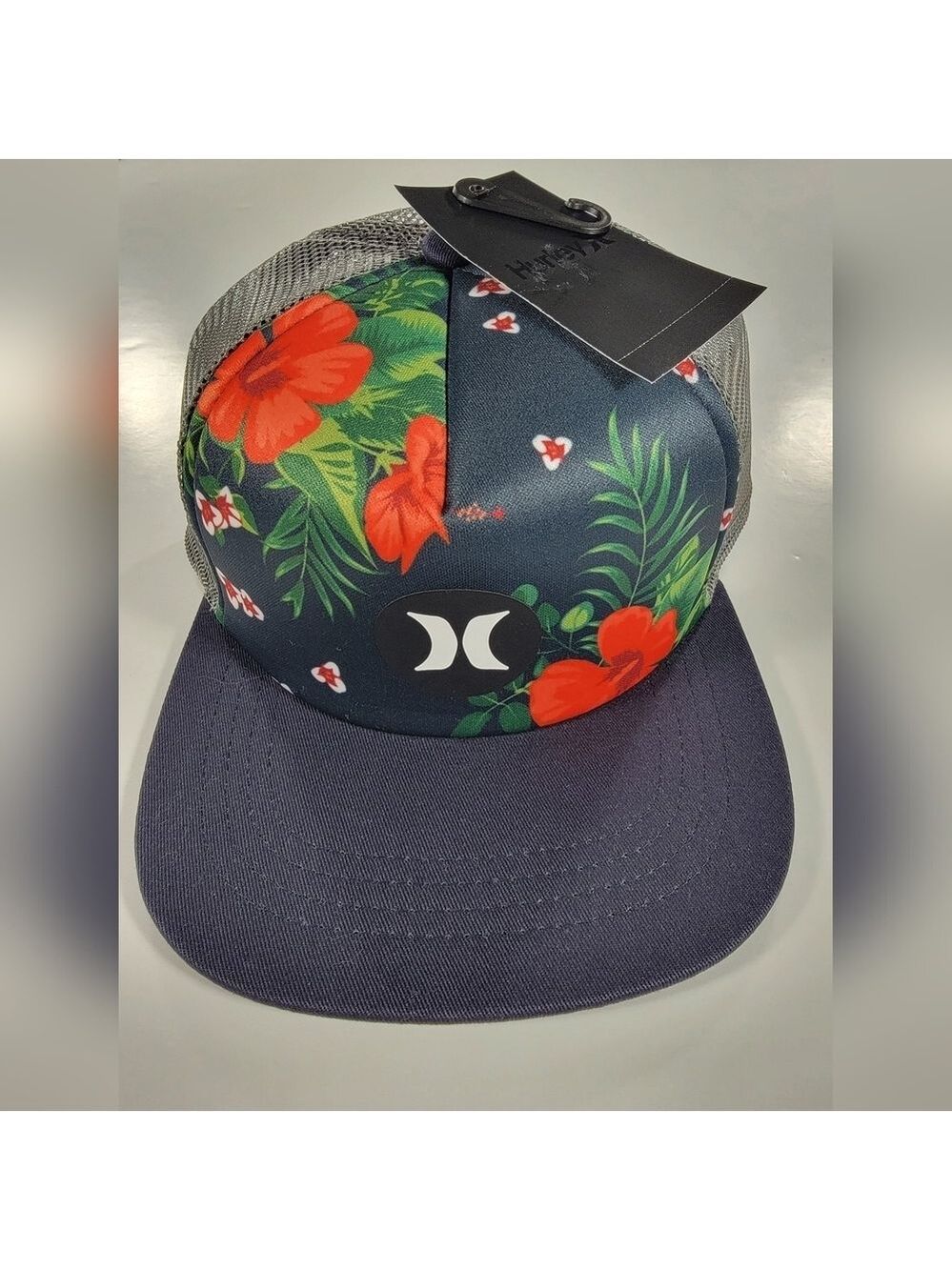 Hurley Floral Hawaiian Flower Pattern Balboa Meshback Snapback Trucker Hat - NWT